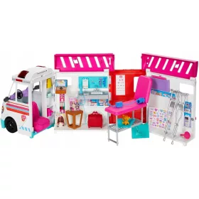    Barbie - Ambulanza Clinica mobile Set con 20 accessori HKT79
