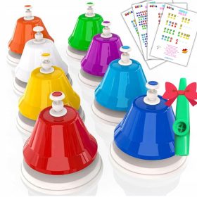    CAMPANE pressate con CLICK, NOTE, kazoo, campanelle, piatti COLORATI pressati