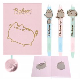    Quaderno A5 St. Majewski Pusheen Sfumature di verde + 3× Penna cancellabile automatica Pusheen 1 pz