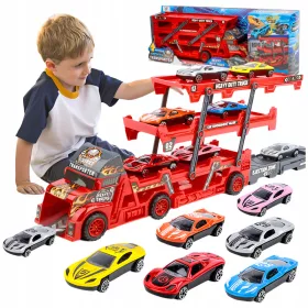    CAMION CARRO RIMORCHIO AUTO CON LANCIA CAMION 6 AUTO SET MOLLE