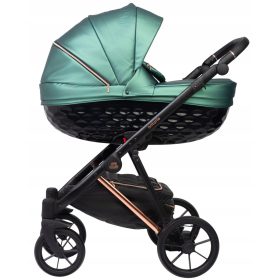    PASSEGGINO ONTARIO NERO&ORO ROSA 3in1 ECO PELLE + SEDILE COSMO