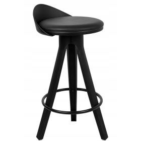  Sgabello King Home, nero, 75 cm, pelle artificiale