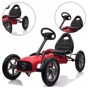    BABY MIX BUGGY GO KART CON PEDALI GRANDE, RESISTENTE FINO A 50KG, ROSSO