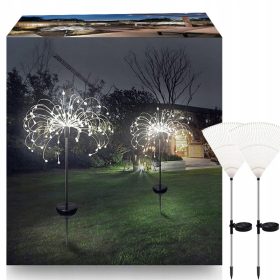    2x lampada solare da giardino fuochi d'artificio tarassaco 150 LED