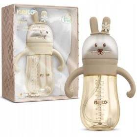    TAZZA INNOVATIVA NENO MIO MARRONE, BOTTIGLIA CON CANNUCCIA PESATA, 300ml