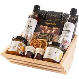    CESTINO REGALO set di tè, box, caffè, cioccolata, sciroppi, limoni, barrette