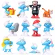  12x SET REGALO STATUINE DEI PUFFI GARGIOL CLICKER per cupcakes