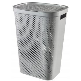    Portabiancheria da appoggio Curver da 60 l, tonalità del grigio e dell'argento