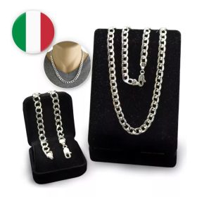    CATENA in Argento Pieno Bracciale a catena da uomo ARGENTO pr. 925 ITALIANO