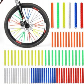    MEGA Set di catarifrangenti per biciclette, tubi per raggi, neon, colorati, 72 pezzi