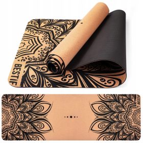    TAPPETINO ESERCIZI FITNESS YOGA TPE SUGHERO BESTIF PILATES MAT 183cm