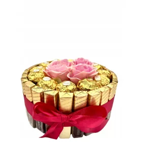    Torta MERCI Regalo Festa della Mamma Set di dolci Ferrero Rocher + Rose