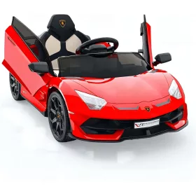    Auto elettrica per bambini Lamborghini, con fari a LED, rossa
