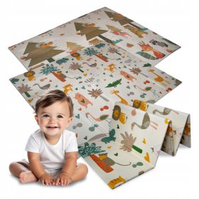    TAPPETINO EDUCATIVO IN SCHIUMA PIEGHEVOLE PER BAMBINI, GRANDE 150x200, DOPPIO LATO, SPESSO