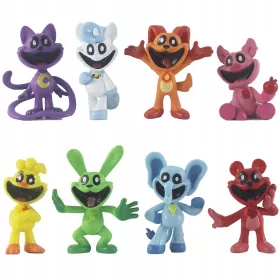    8 x CRITERI SORRIDENTI FIGURINE PAPAVERO PLAYTIME ANIMALI SORRIDENTI CATNAP