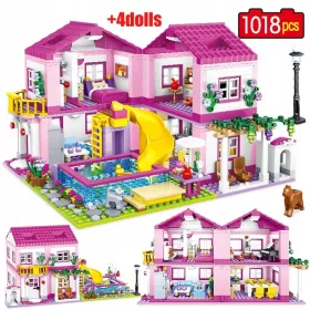   BLOCCHI SLUBAN GRANDE CASA VILLA GIARDINO AMICI FIGURINE CASA DA STORIA CON GIARDINO