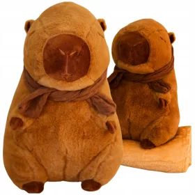    COPERTA CUSCINO COCCOLE MASCOTTE 3IN1 CAPYBARA CON COPERTA MORBIDA 45 CM