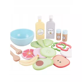    Set Insalata In Legno Per Bambini Insalatiera Accessori Montessori