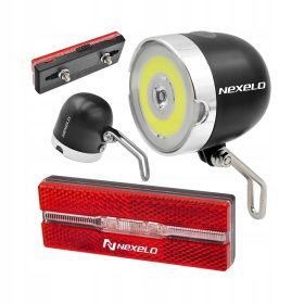   Batteria per illuminazione bicicletta Nexelo + Illuminazione per bicicletta Nexelo Batteria lampada batteria bagagliaio posteriore
