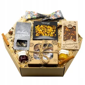    CESTINO REGALO Regalo di Natale per la mamma, cioccolata, tè ecologico, pan di zenzero