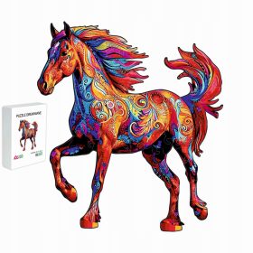    PUZZLE IN LEGNO PER BAMBINI CAVALLO AL GALONE 122 PEZZI REGALO PER BAMBINI