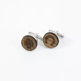    Gemelli in legno - Ferro di cavallo / Trifoglio - matrimonio di buon auspicio