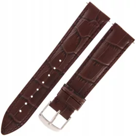    DILOY 424 - Coccodrillo - 20mm - MARRONE SCURO - Cinturino per orologio in pelle