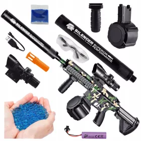    Gel Ball Gun GRANDE FUCILE AUTOMATICO Arma Set ricaricabile + Idrogel SFERE DI GEL CRESCENTI per acqua 10000 pezzi