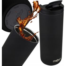  TAZZA TERMICA PER CAFFÈ E TÈ, ACCIAIO MIOWI 500 ML NERO