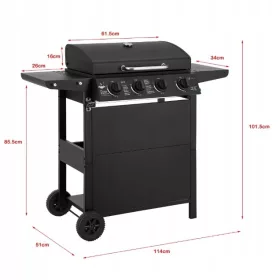    GRIGLIA A GAS EL FUEGO SAN JOSE 4 FUOCHI CON RIDUTTORE PER GRIGLIA IN GHISA!