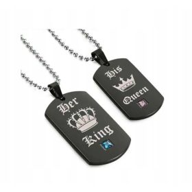    TARGHETTA GKMAMRG PER COPPIA INCISA RE REGINA IN ACCIAIO INOSSIDABILE