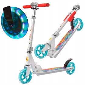    METEOR Classic City Scooter Ruote LED Pieghevoli Regolabili 140 mm