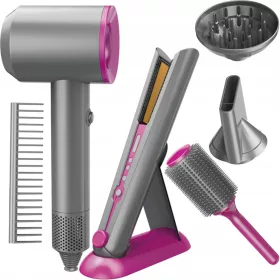    SET PARRUCCHIERE PER BAMBINI, ASCIUGACAPELLI, PIASTRA, SPAZZOLA, DIFFUSORE, MATADI