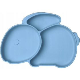    PIATTO IN SILICONE CON VENTOSA PIATTO PER BAMBINI 3 SCOMPARTI BLU