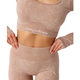  Top sportivo beige a maniche lunghe Yasmine Carpatreee XS