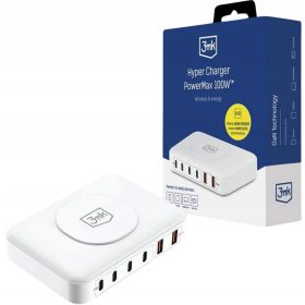    3mk Hyper Charger Caricatore da tavolo wireless 100W 4x USB-C 2x USB-A -