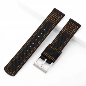  Cinturino per orologio in tela nera C27 da 20 mm