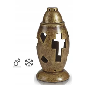   Lapide in ceramica per tomba del cimitero, luce per tomba, oro, 28 cm