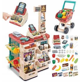    GRANDE NEGOZIO SUPERMERCATO NEGOZIO CASSA SUONI DI STALLO DEL CARRELLO