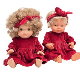    Abito in velluto rosso per Miniland 38cm, Minikane 34cm e Paola Reina