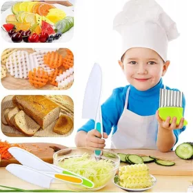    SET COLTELLI SICURI ACCESSORI CUCINA PER BAMBINI MEGA SET XXL