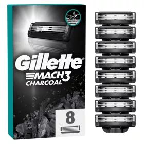    Gillette Mach3 Charcoal Lame di ricambio per rasoi da uomo 8 pz.