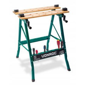  Banco da lavoro, pieghevole, VONROC + ganasce di serraggio