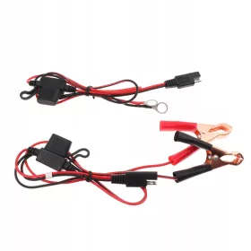    1 paio di clip a coccodrillo con cavi con spina a disconnessione rapida SAE con fusibile a scatola