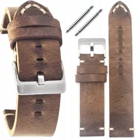    Cinturino per orologio vintage in pelle Tekla T-076.03 da 20 mm