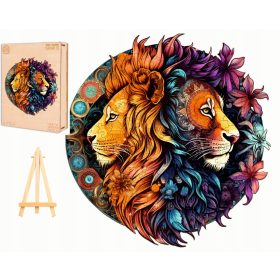    PUZZLE IN LEGNO GRANDE 300 PEZZI LEONI YING YANG IN SCATOLA DI LEGNO