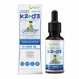   WISH Vitamina K2 MK-7 + D3 Forte in Gocce per Bambini 30 ml - Integrazione Naturale