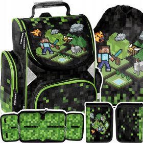    BORSA SCUOLA Zaino PASO MINECRAFT classe 1-3 + 2 altri prodotti