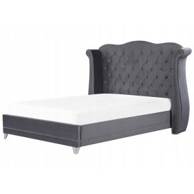    Beliani AYETTE letto matrimoniale imbottito 180x200 tonalità di grigio