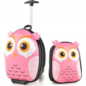    2 set di valigie per bambini con zaino, valigia da viaggio per bambini, gufo